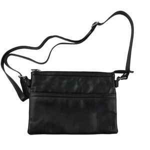 Pelle RFID Black Leather Crossbody bag/purse